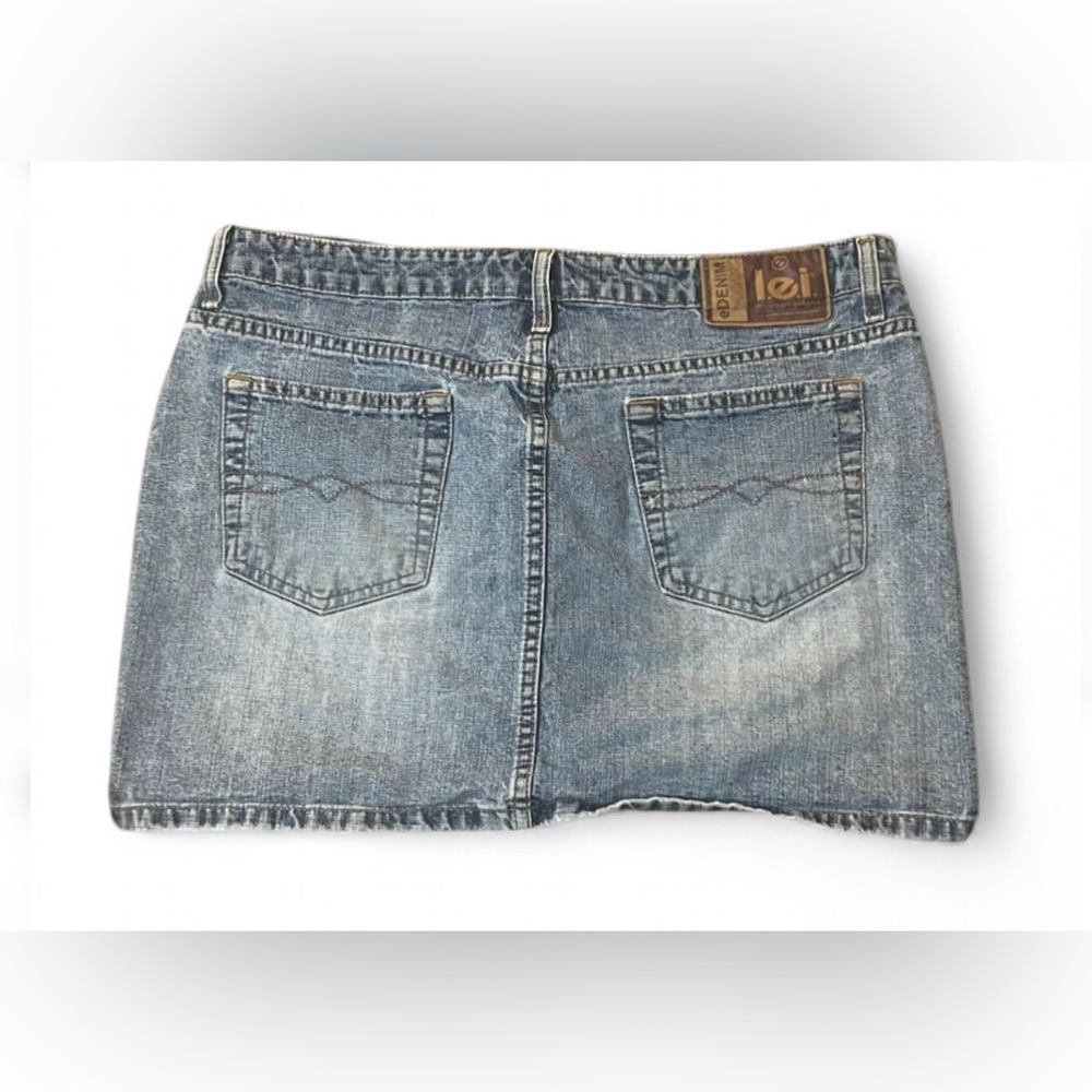 LEI Y2K Classic Blue Denim Jean Mini Skirt Juniors size 13